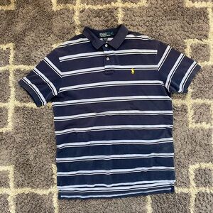 Blue Ralph Lauren Polo with White Stripes | Quick Shipping